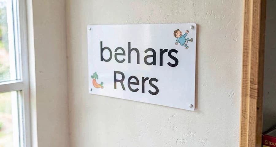 cantinho de leitura identificado com etiqueta em atividade na creche