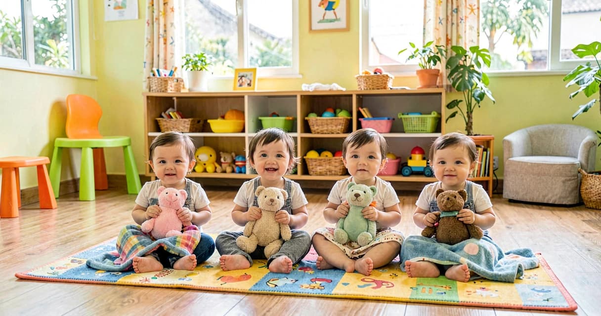 plano de aula objeto de apego: bebês da creche com seus bichinhos e paninhos de conforto