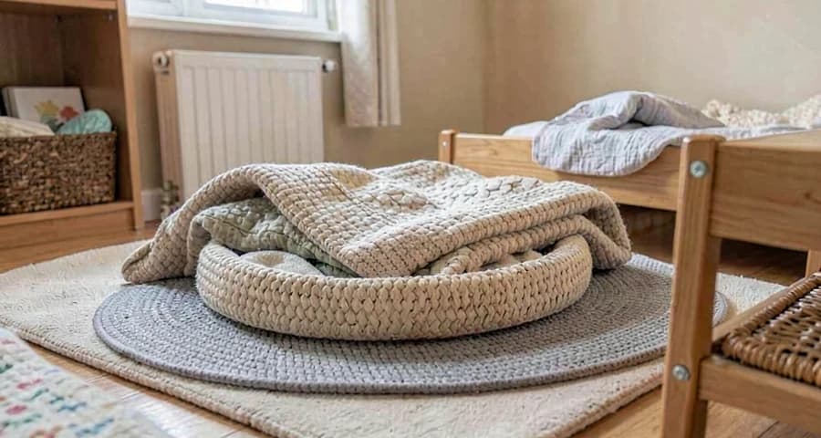 ambiente calmo preparado para soneca de bebês na creche